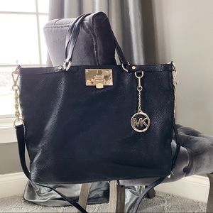 Michael Kors black leather handbag